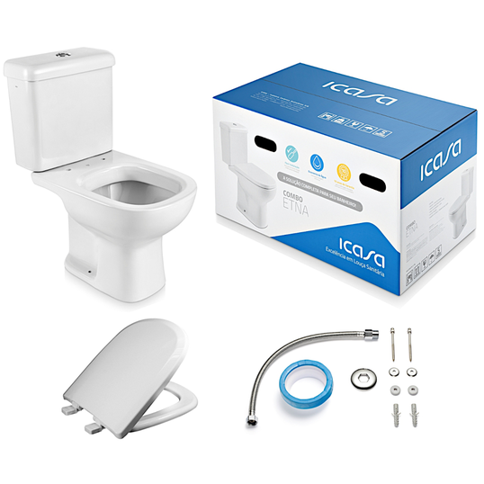 COMBO BACIA SANITÁRIA COM CAIXA ACOPLADA LINHA ETNA ICASA 00 BRANCO