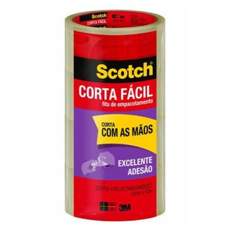 FITA DE EMPACOTAMENTO 45X40 CORTA FACIL - TRANSPARENTE - PCT 4 - 3M