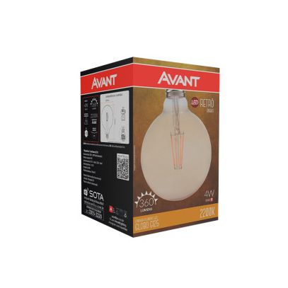 LAMP LED FILAM GLOBO G125 4W 2200K E27 BIV AVANT