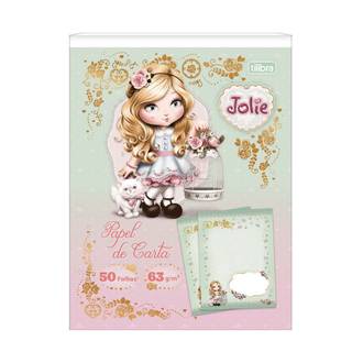 CADERNO COLADO PAPEL CARTA 50FLS - 395421 - JOLIE - PCT 8 - TILIBRA