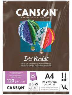 PAPEL IRIS VIVALDE 120G 25FL A4 - CHOCOLATE - UN - CANSON