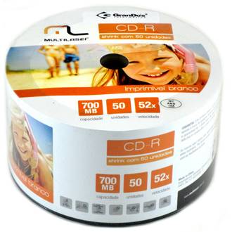CD-R IMPRIMIVEL 700MB 80MIN VEL.52X C/50 - CD052 - UN - MULTILASER