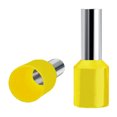 TERMINAL ISOLADO TUBOLAR SIMPLES AMARELO SFOR 6MM PACOTE COM 100 - UNIDADE