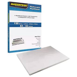 PLASTICO PARA PLASTIFICACAO A3 C/100 - 329010002 - 303X426 - UN - MASTERPRINT