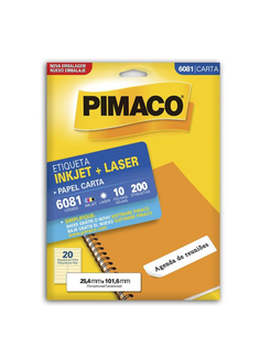 ETIQ INKJET/LASER CARTA 10FL 6081 - 25X101 - UN - PIMACO