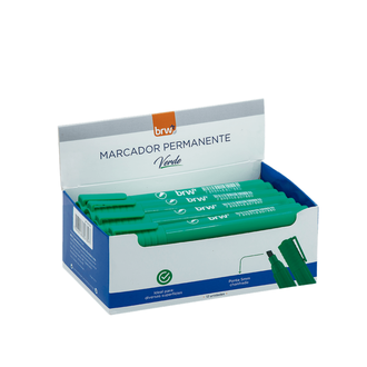 MARCADOR PINCEL PERMANENTE RECARREGAVEL - VERDE - CX 12 - BRW