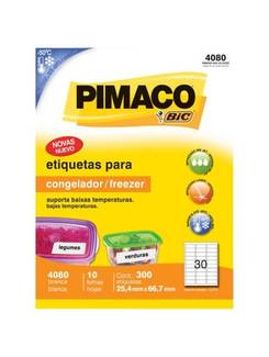 ETIQUETA P/CONGELADOR/FREEZER CARTA 10 FL - 4080 - 25X66 - UN - PIMACO
