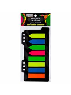 MARCADOR ADESIVO DE PAGINA 8 CORES-P/FICHARIO NEON FL0003 - UN - BRW