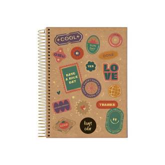 CADERNETA 1/8 ESPIRAL CAPA DUR 80FLS - KRAFT COLOR - PCT 10 - JANDAIA