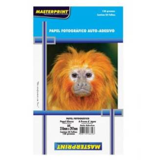 PAPEL GLOSSY ADESIVO 130G 50FL 302010041 - UN - MASTERPRINT