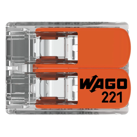 CONECTORES DE EMENDA PARA FIOS WAGO INLINE COM ALAVANCA Ref: 221-612