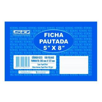 FICHA PAUTADA 5X8 C/100FL 10040 - UN - SAO DOMINGOS
