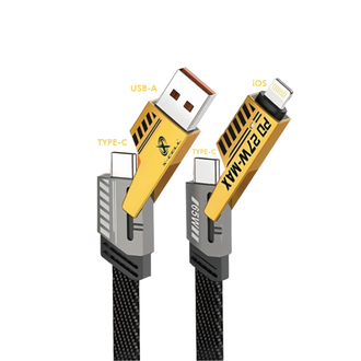 CABO USB C - 4 EM 1 1,2M - 65W/27W - XC-CD-130 - PRETO - UN - X-CELL