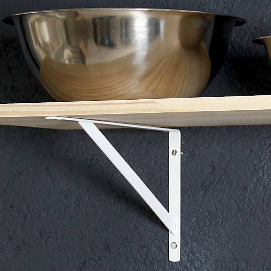 SUPORTE PARA PRATELEIRA PV FLEX MÃO FRANCESA (Par) Linha: Pesada. Acabamento: Branco. 280 x 490 mm - Ref: 266