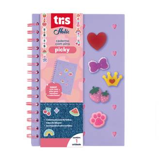 CADERNO PAUTADO CAPA DURA 80FLS - 912954 - HOLIC CHARM - UN - TRIS