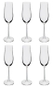 Conjunto 6 Taças de Cristal Titânio para Espumante 250ml