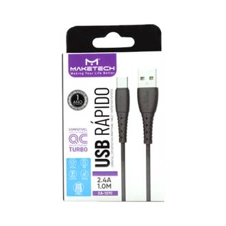 CABO USB - USB TIPO C 1M - CA-127C - PRETO - UN - MAKETECH