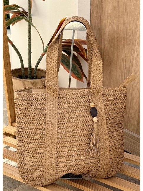 BOLSA TOTE CLÁSSICA PALHA MARROM