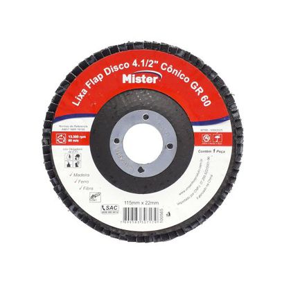 LIXA FLAP DISCO 4,5 CONICO OX ALUM GR050 MISTER
