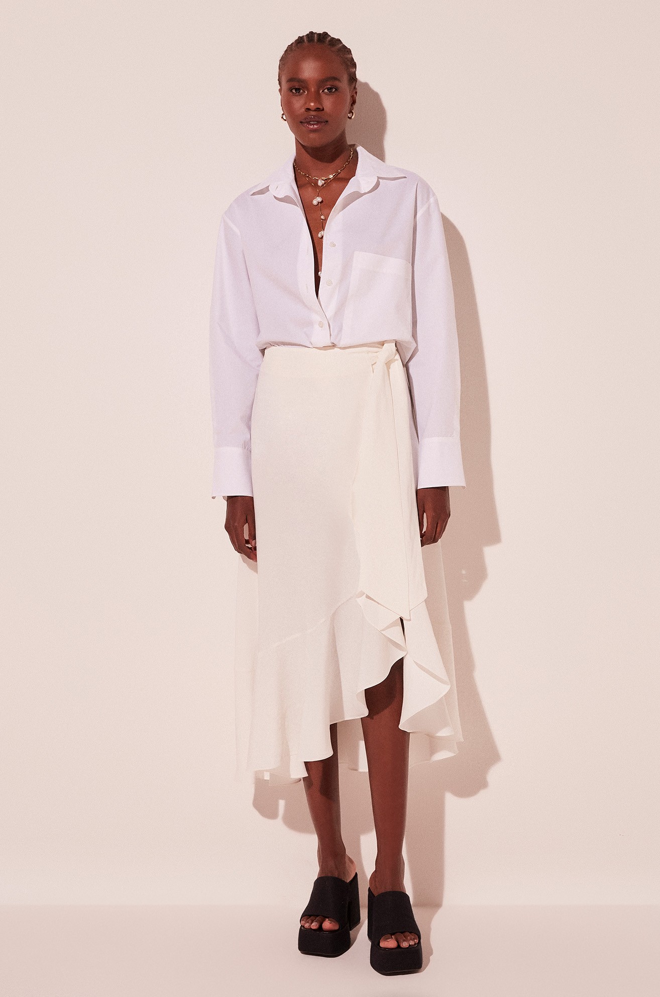 SAIA MIDI VIBRANTE OFF WHITE