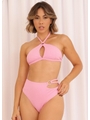 BIQUÍNI TOP FRENTE ÚNICA CALCINHA ALTA ROSA COLEÇÃO MARÉ FASHION - 1