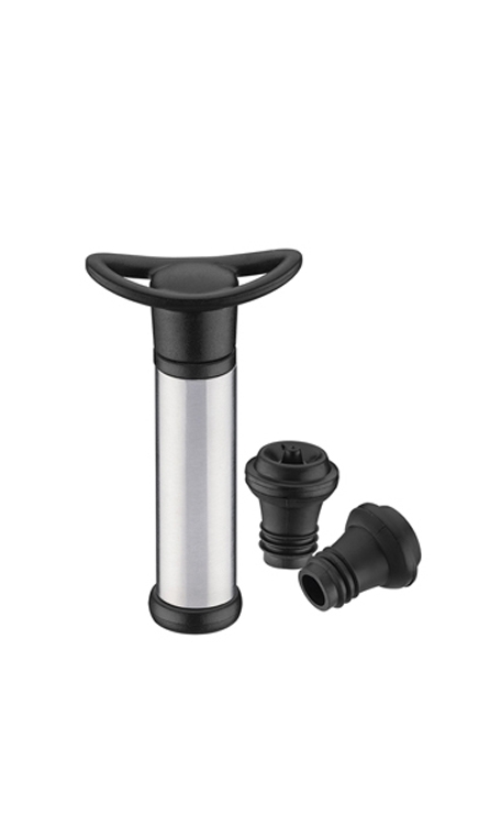 Bomba Salva-Vinho com 2 Tampas (prata)