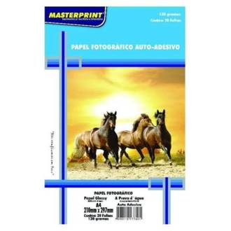 PAPEL GLOSSY ADESIVO 130G 20FL 302010008 - UN - MASTERPRINT