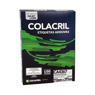 ETIQUETA INKJET/LASER A4 100FL CA4367 - 210X297 - UN - COLACRIL