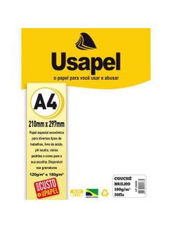 PAPEL COUCHE 120G 50FL A4 BRILHO - 25007 - BRANCO - UN - USAPEL