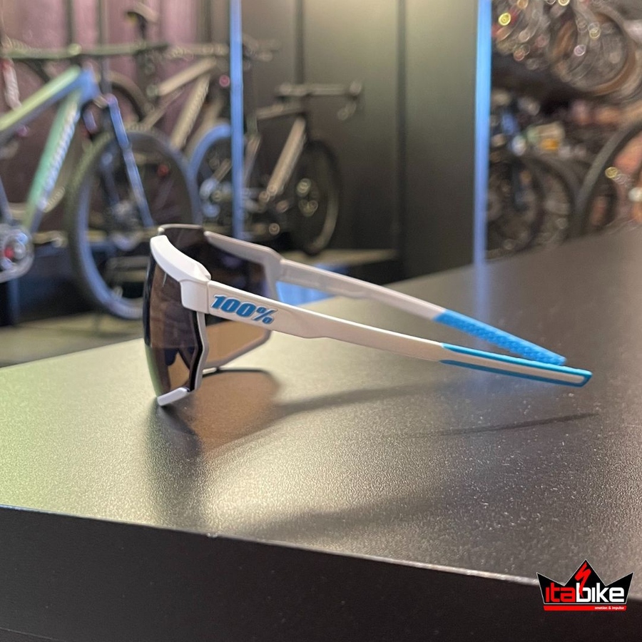Óculos 100% Racetrap Branco e Azul 