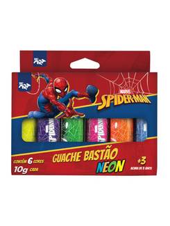 TINTA GUACHE BASTAO NEON 10ML C/6 CORES - HOMEM ARANH - 4763 - PCT 5 - DAC
