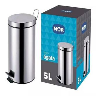LIXEIRA INOX C/PEDAL AGATA 5L - 8222 - UN - MOR