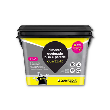 CIMENTO QUEIMADO PISO E PAREDE QUARTZOLIT CINZA ESCURO 4.5KG