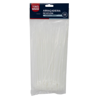 ABRACADEIRA NYLON 4,8X200 PCT-100 - YP7369 - BRANCA - UN - YINS