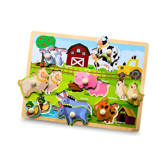 JOGO DE ENCAIXE MADEIRA ANIMAIS - YK1165 - UN - YINS KIDS
