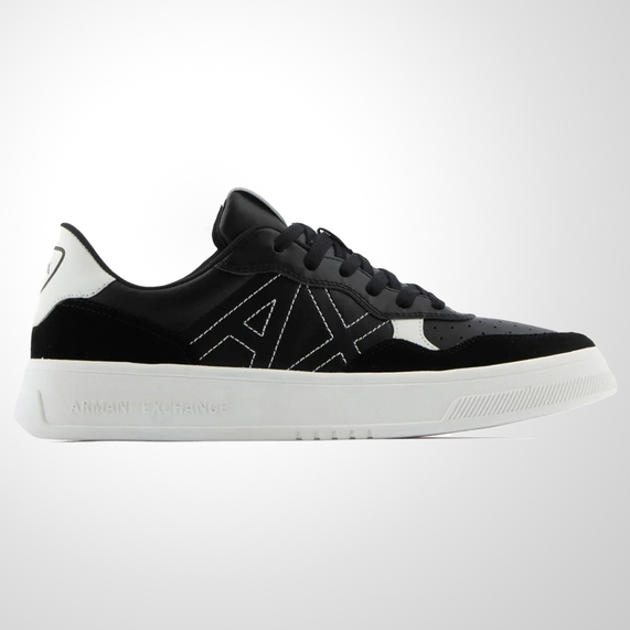 TÊNIS ARMANI EXCHANGE MASCULINO RECORTES E LOGO PRETO