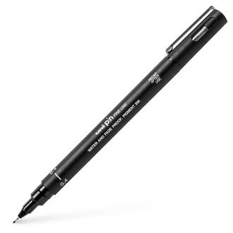 CANETA PIN FINE LINE PRETA  - 0.4 - CX 12 - UNI-BALL