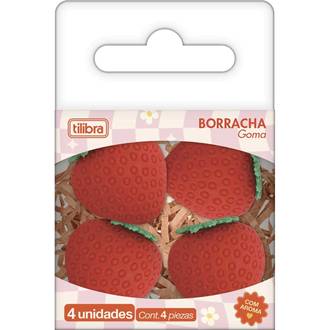 BORRACHA BE BERRY C/4 MINI MORANGOS - 390640 - UN - TILIBRA
