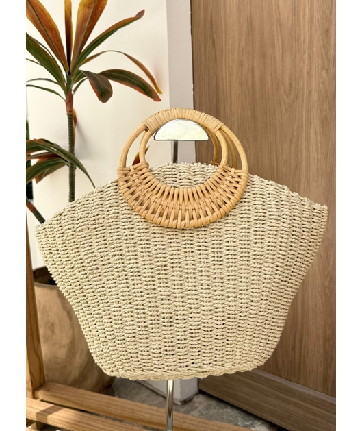 BOLSA DE PALHA ARPOADOR OFF WHITE