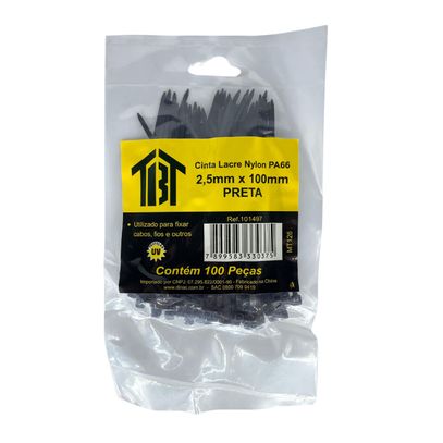 CINTA LACRE 4,6x200 PRETA NYLON PA66 TBT