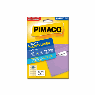 ETIQUETA INKJET/LASER A5 12FL A5Q-2337 - 23X37 - UN - PIMACO
