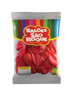 BALAO 6,5 LISO BASIC C/50  - VERMELHO - UN - SAO ROQUE