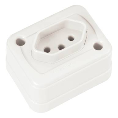 TOMADA DE SOBREPOR TRAMONTINA 10A 250V BRANCO REF. 57400/048