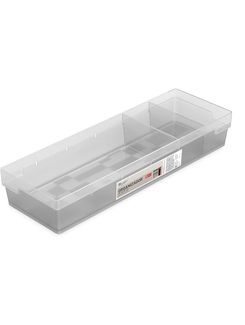 ORGANIZADOR PLASTICO P/GAVETA C/ 2 DIVISORIA - CR1X6 - CRISTAL - UN - ORDENE