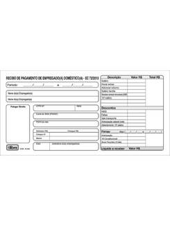 RECIBO DE PAG EMPREG DOMESTICO 13X2 VIAS 216X107MM  - PCT 20 - TILIBRA