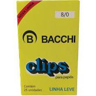 CLIPS GALVANIZADO N.8/0 C/25  - PCT 25 - BACCHI