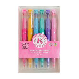 MARCA TEXTO C/CARIMBO C/6 - REBECCA - RB1405 - UN - SKYPAPER