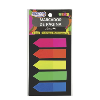 MARCADOR ADESIVO DE PAGINA 5 CORES - SETA NEON - CX 48 - BRW