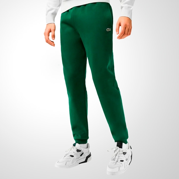 CALÇA MASCULINA ESPORTIVA EM FLEECE ALGODÃO VERDE LACOSTE