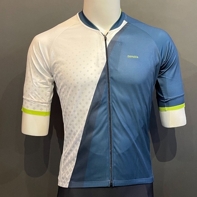Camisa Damatta Bike Branca E Azul